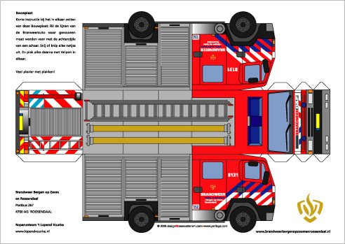 bouwplaat brandweerauto