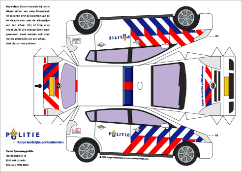 bouwplaat toyota politieauto